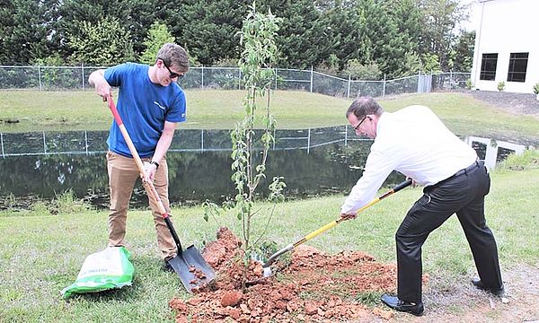 ZIEHL-ABEGG employees planting a tree for a  step towards carbon neutrality