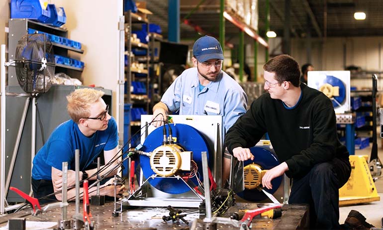 Apprentices learning about drives like motors